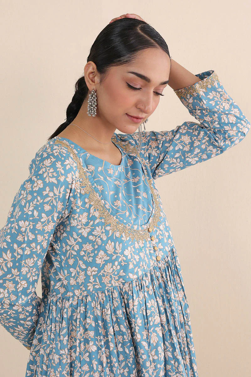Asmani Mother Of Pearls Anarkali - Image 2