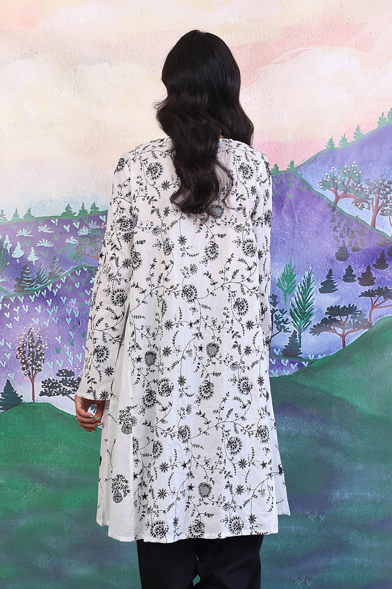 Bahar Monochrome Embroidered Kurta - Image 5
