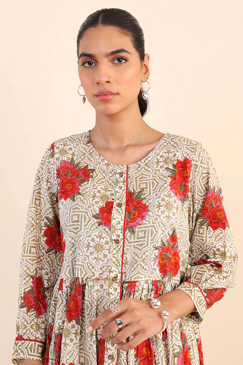 Tilework Flared Dress - Image 2