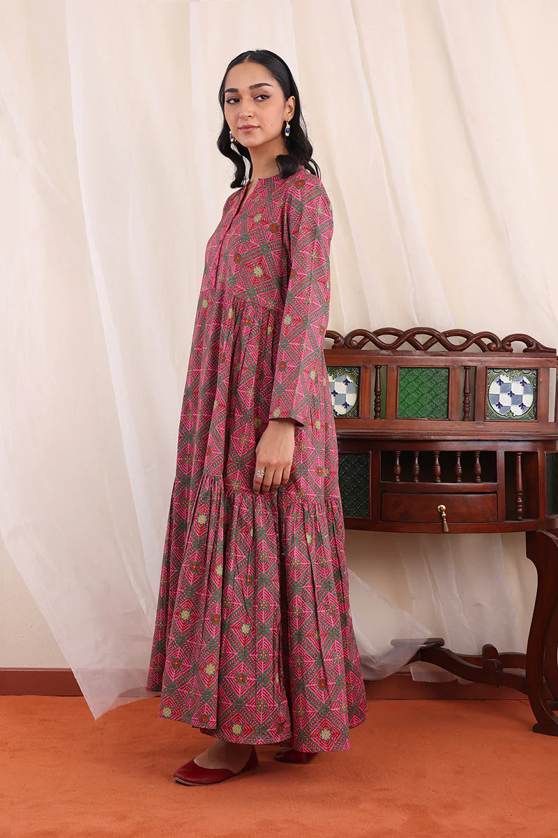 Phulkari Tiered Dress - Image 3