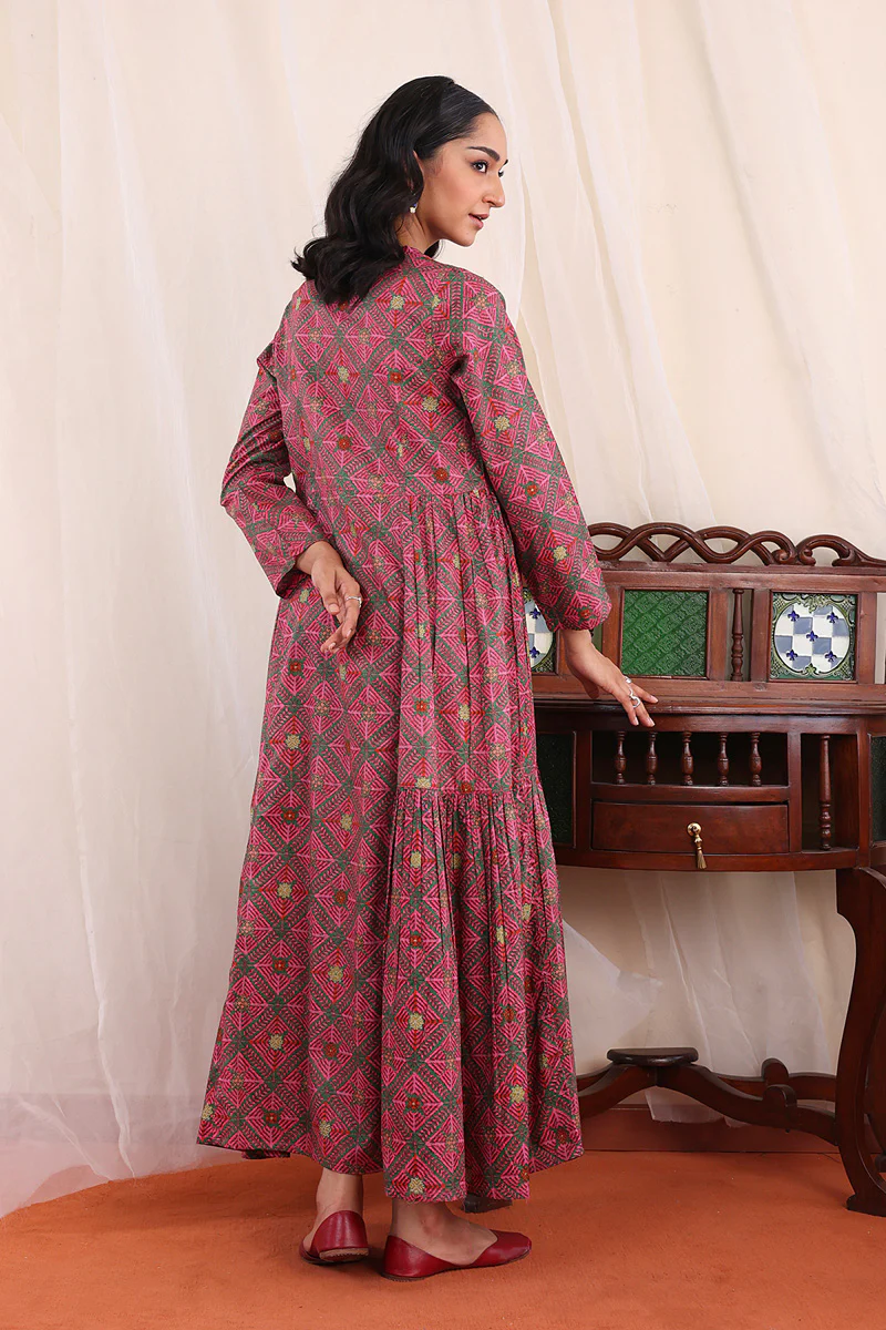 Phulkari Tiered Dress - Image 4