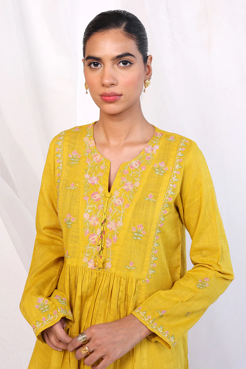 2- Piece Sunehri Phool Peplum - Image 2