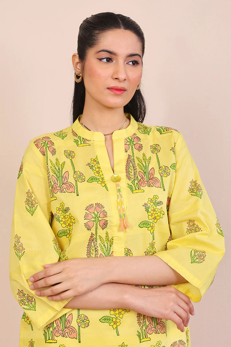 Tropic Splendour Blockprinted Kurta - Image 2