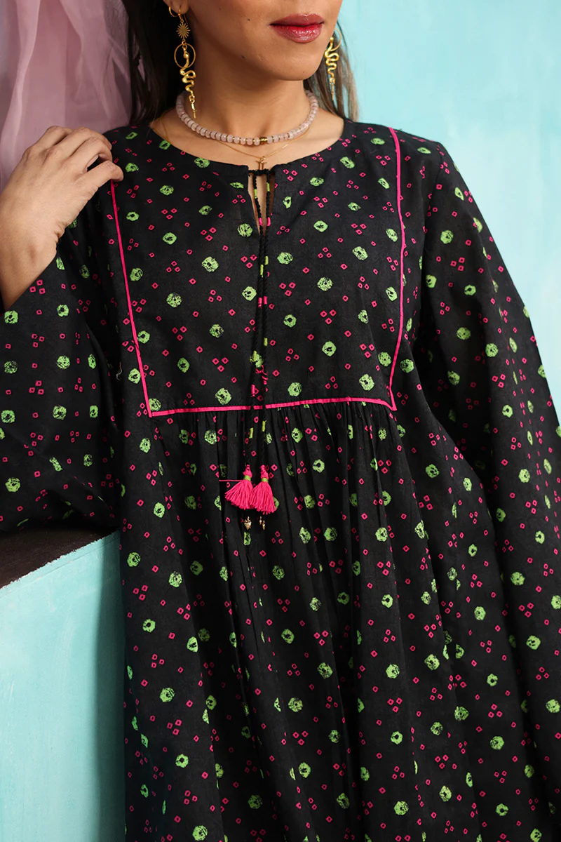 Tasseled Bandhani Bliss Set - Image 3