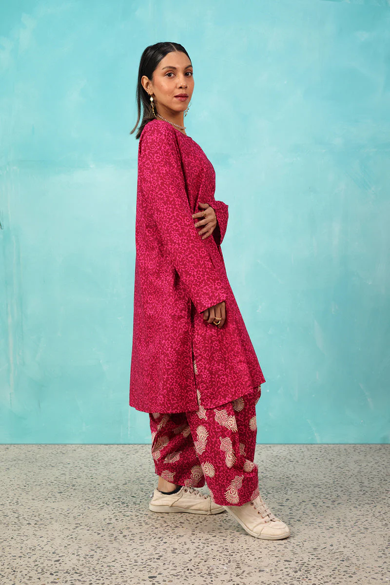 Contrast Printed Feather Flow Set - Image 34