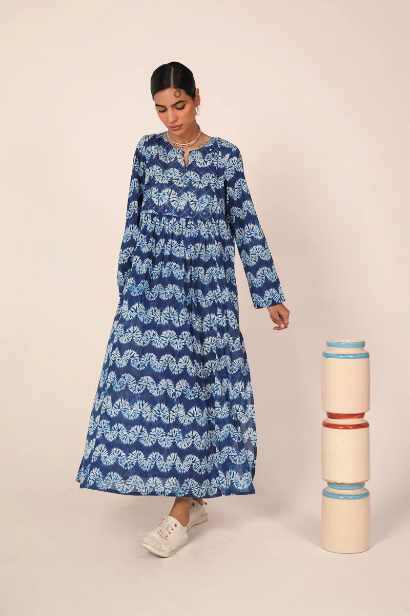 Shibori Mukaish Frock - Image 6