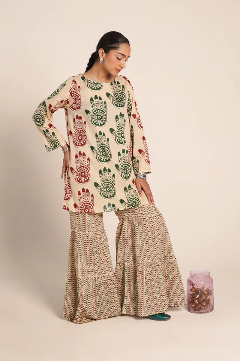 Mehndi Gota Gharara suit - Image 6