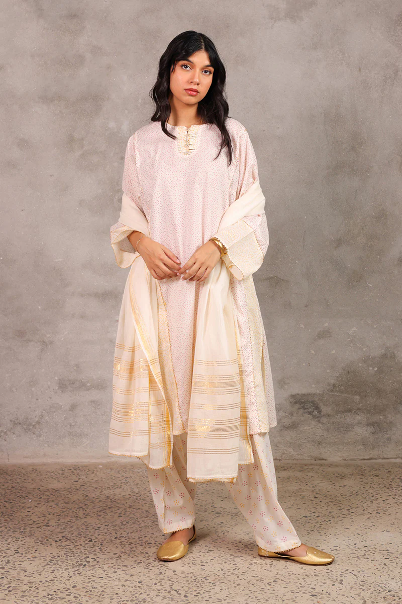 Block-Printed Anarkali Ensemble