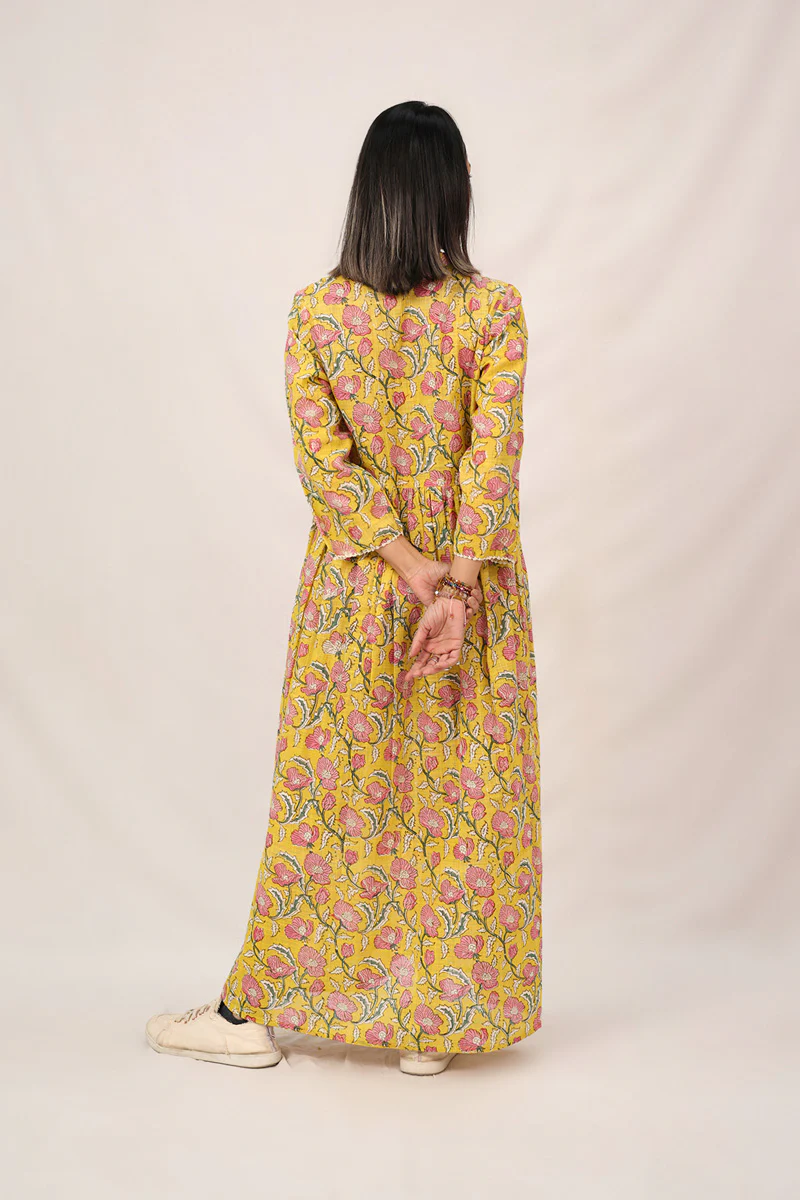 Amber Hand Block Printed Dastan Dress - Image 7