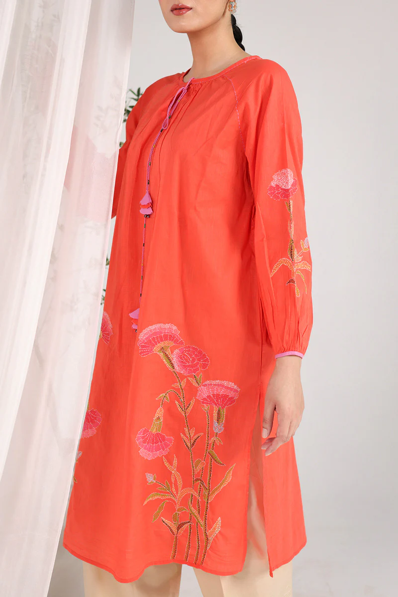 Soft Bloom Zaib Kurta - Image 6
