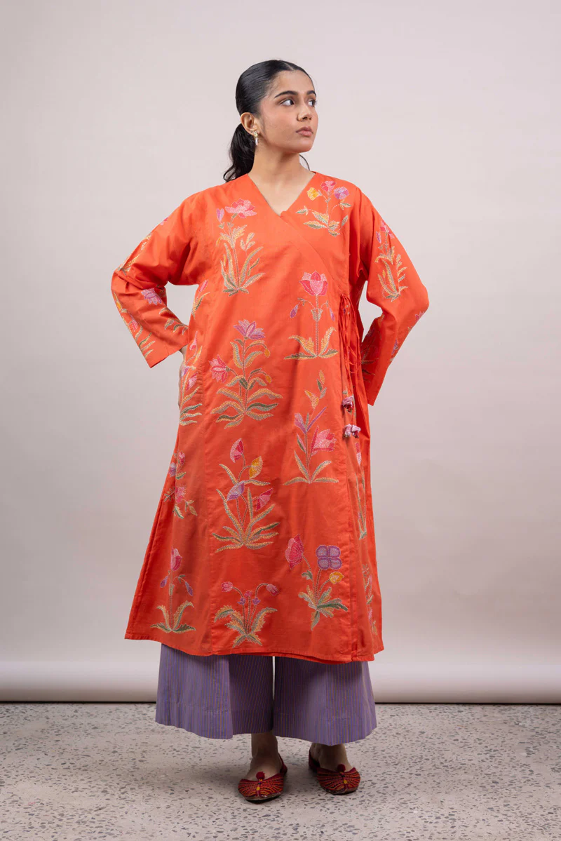 Hand-Embroidered Angrakha Shirt