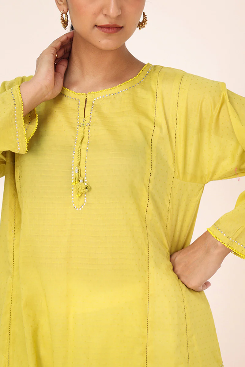 Sea foam Mukesh Gleam kurta - Image 2