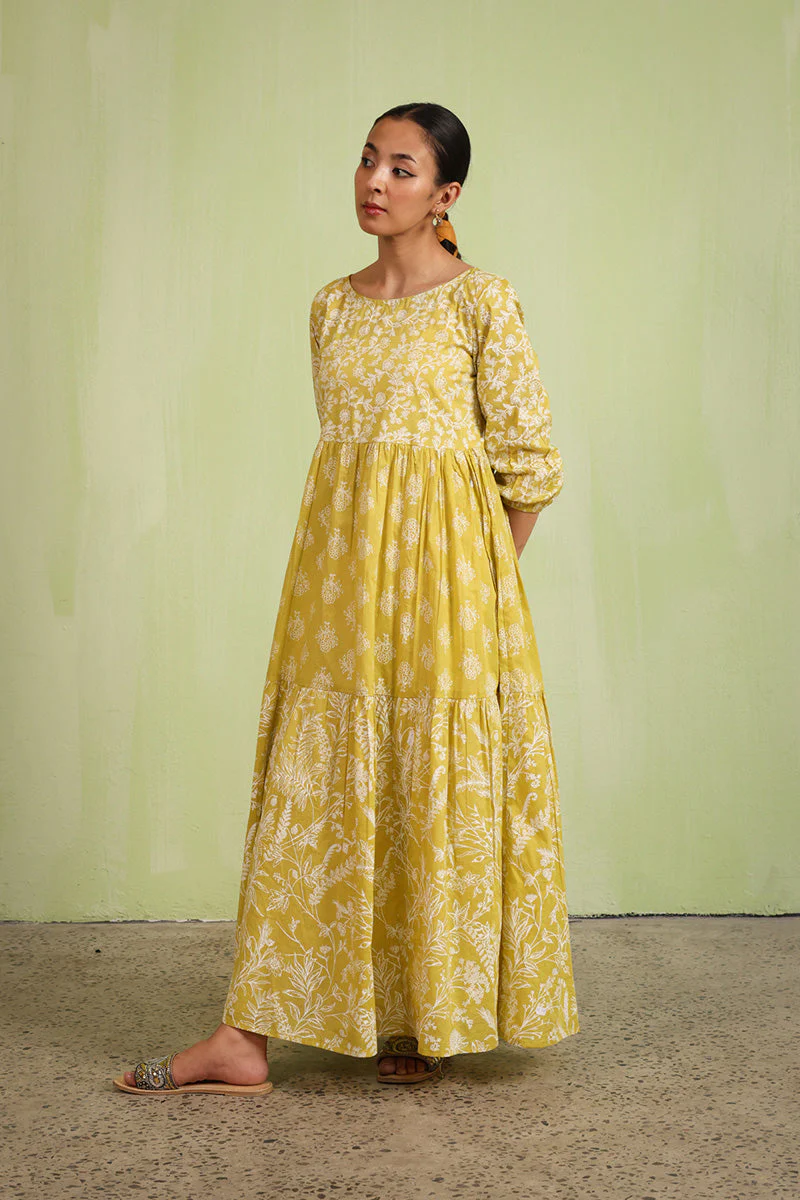 Sea Foam Flared Tiered Frock - Image 11