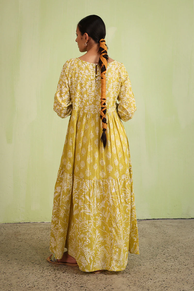 Sea Foam Flared Tiered Frock - Image 13