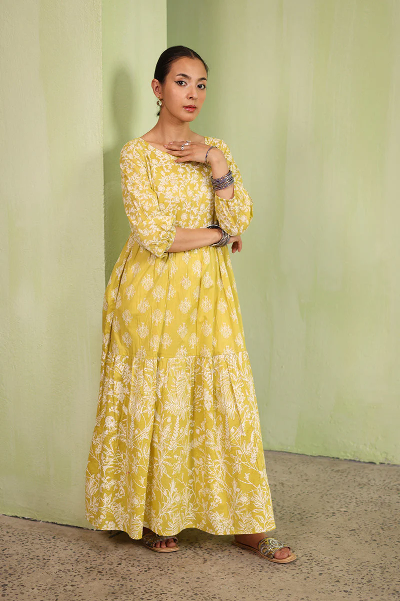 Sea Foam Flared Tiered Frock - Image 14