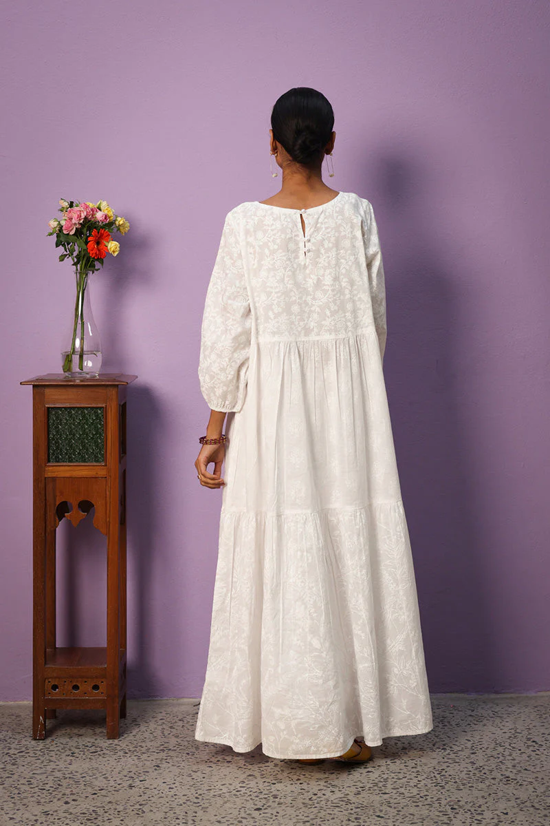 Sea Foam Flared Tiered Frock - Image 18