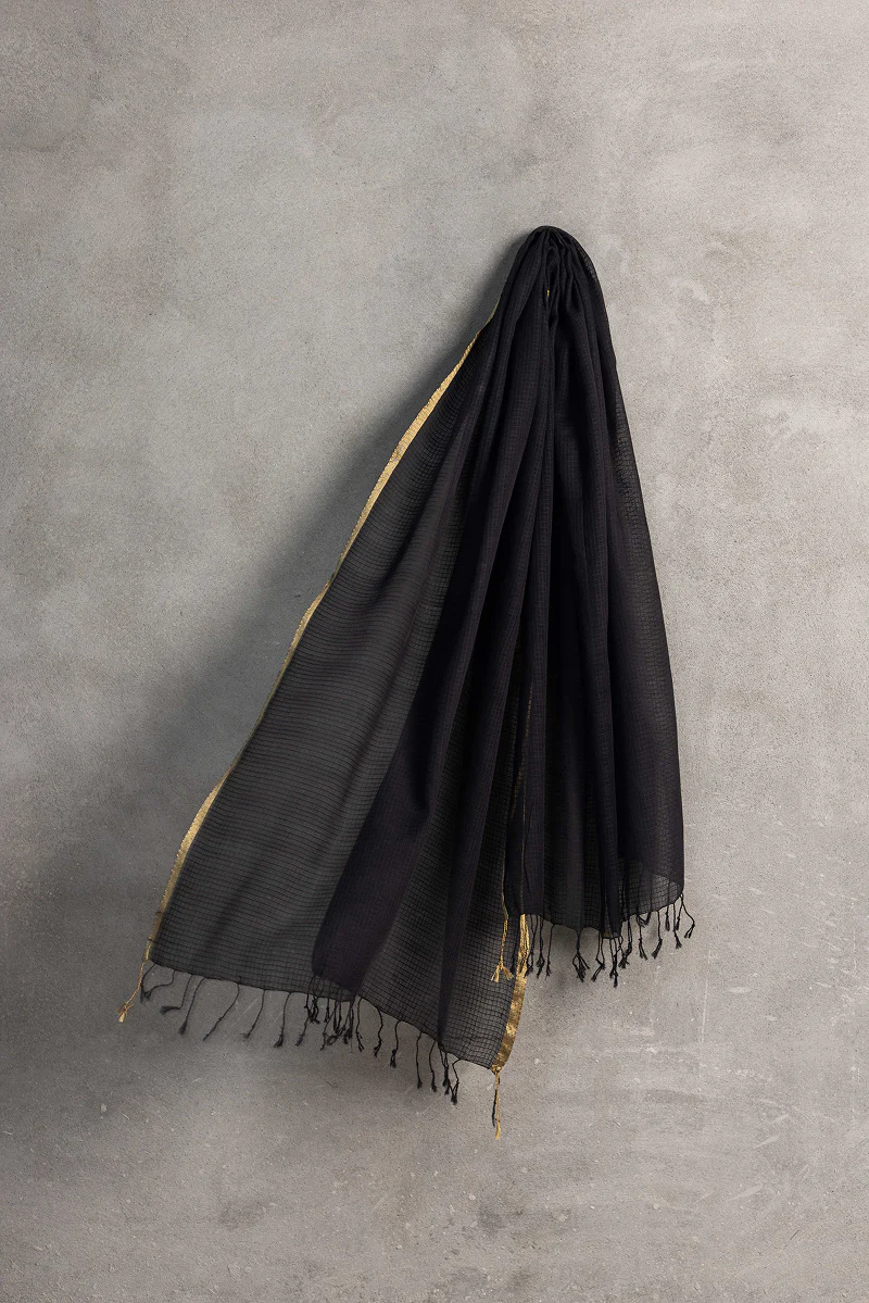 Golden Veil Resham Check Dupatta