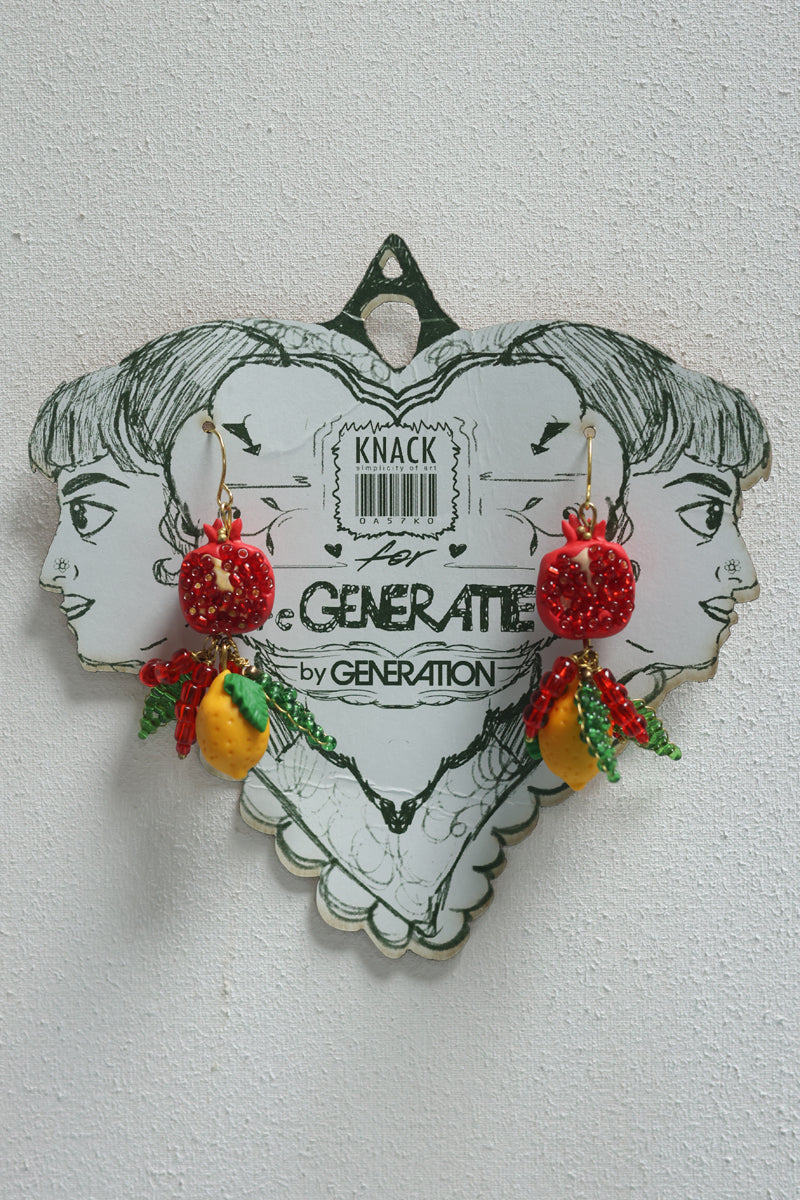 Anaar Aur Nimbu Beaded Earrings - Image 3