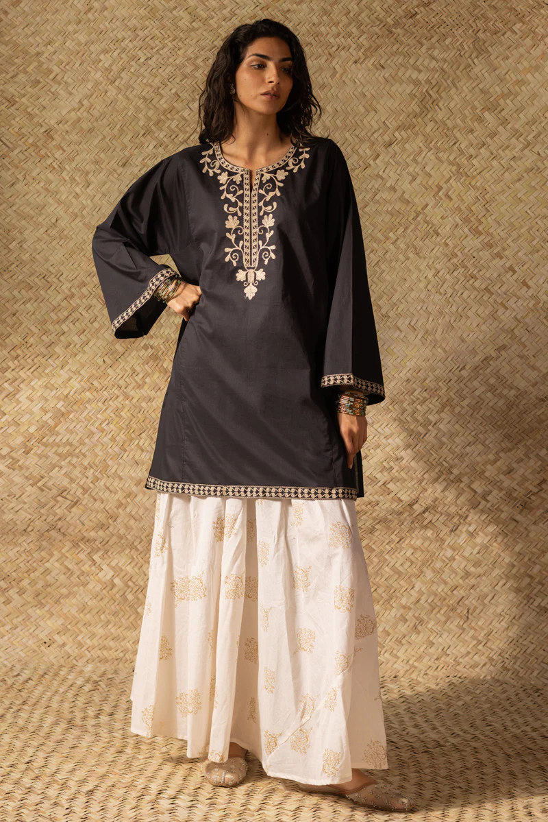 Midnight Embroidered Kurti - Image 8
