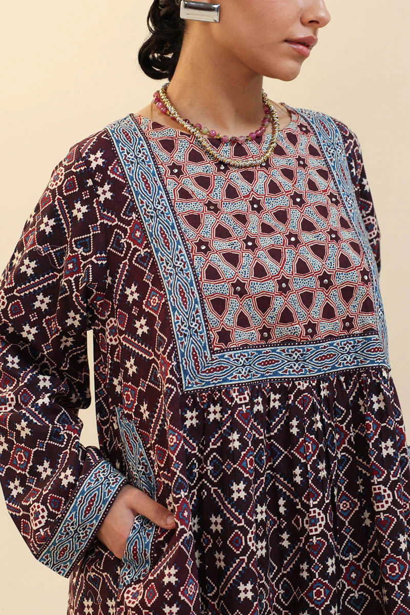 Ajrak Kahani Flared Set - Image 2