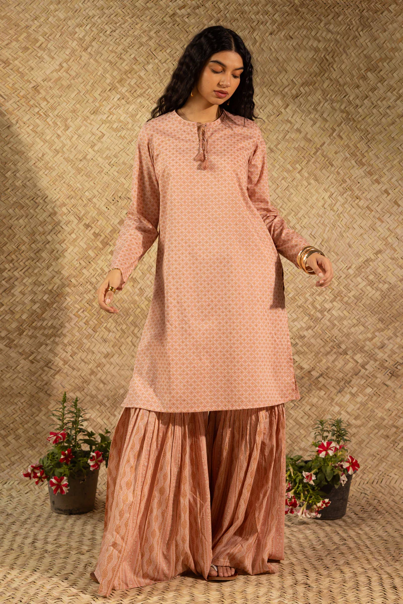 Shadow Stitch Gharara Set - Image 6