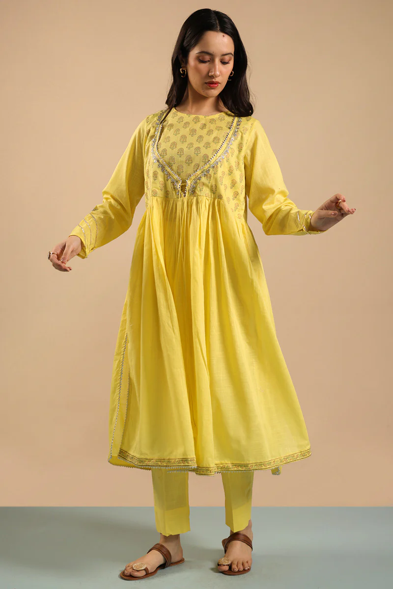 Black-Printed Anarkali Set - Image 4