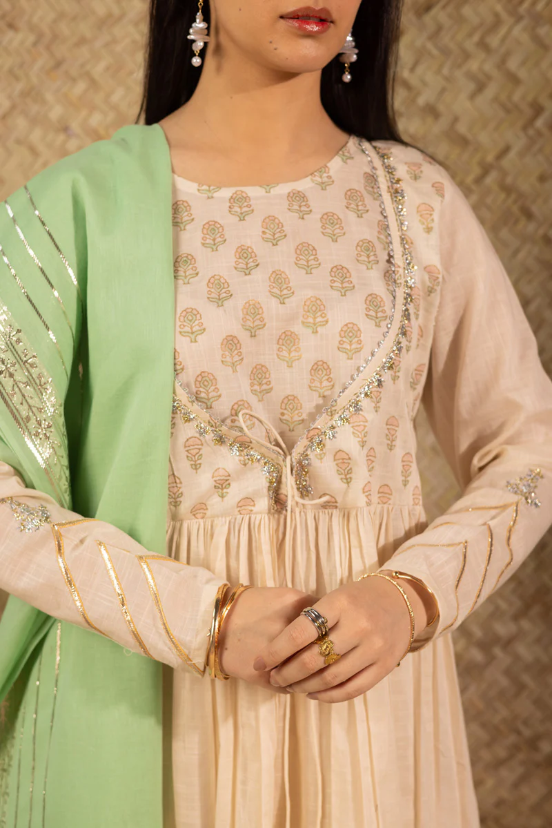 Black-Printed Anarkali Set - Image 8