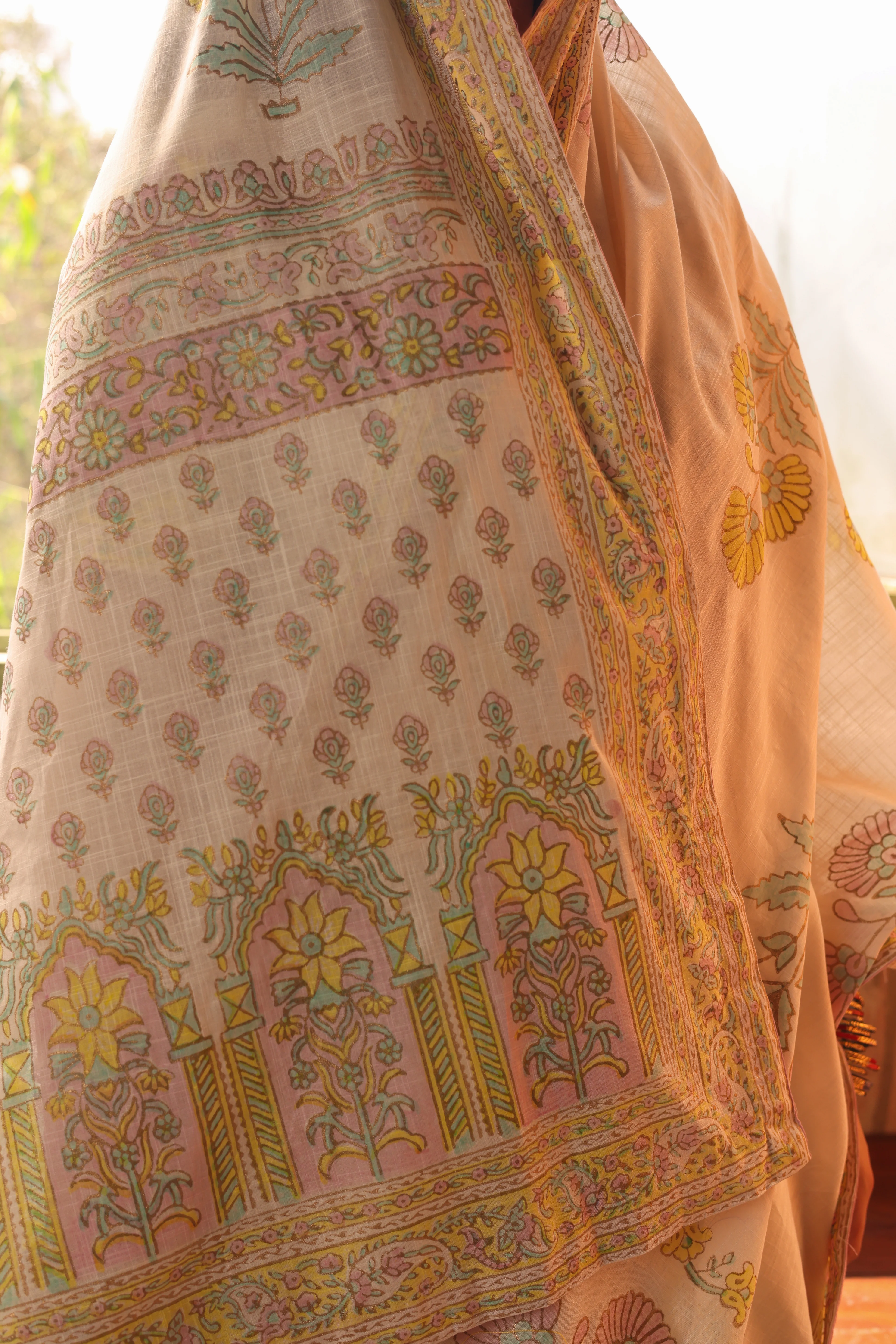 Block-Printed Jamni Saree - Image 8