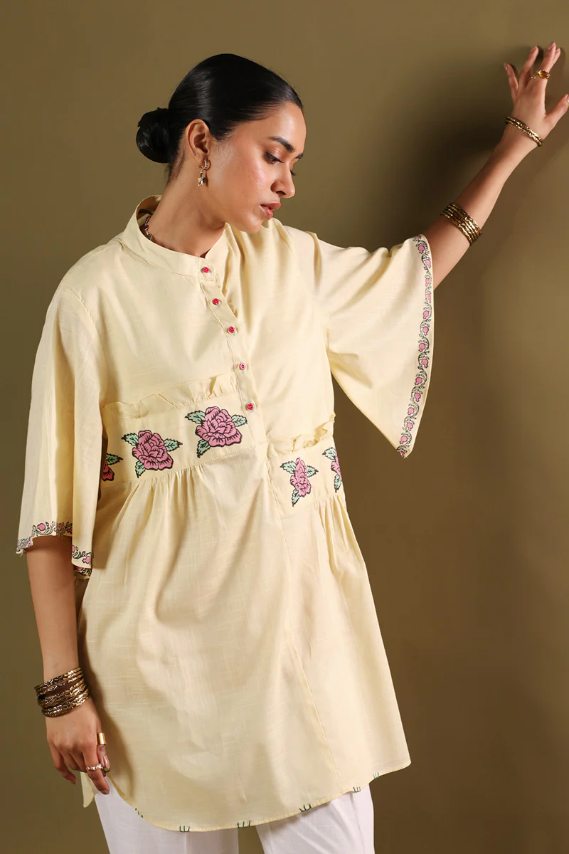 Hand-Block Printed Gulab Shirt - Image 10