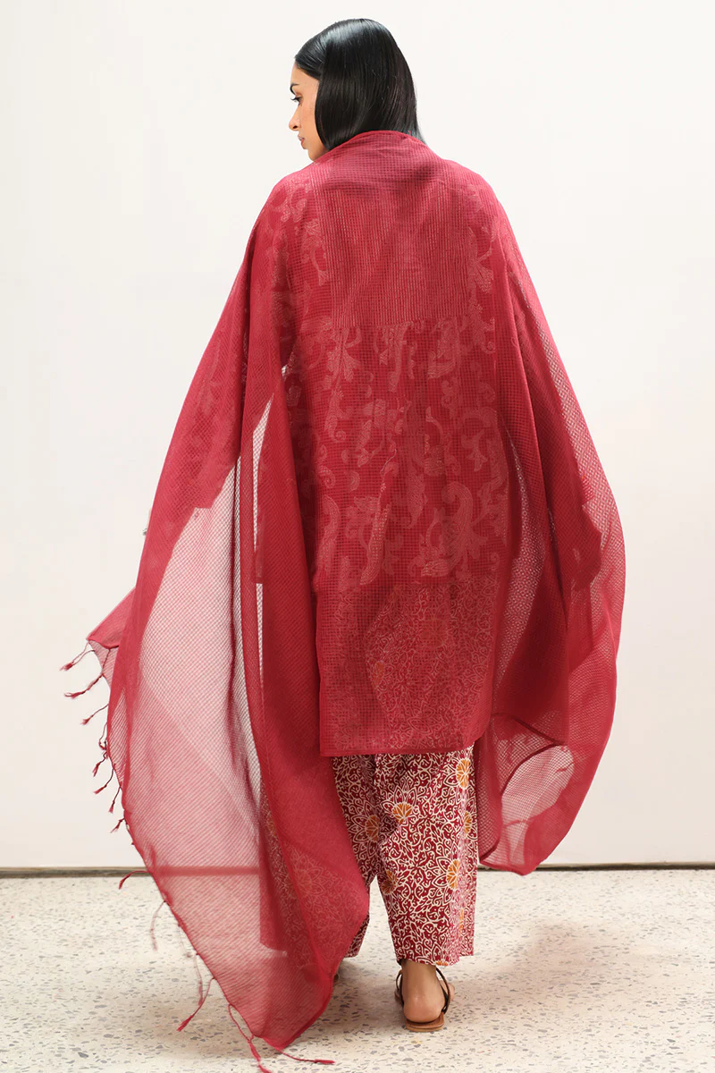 Classic Check Dupatta - Image 4