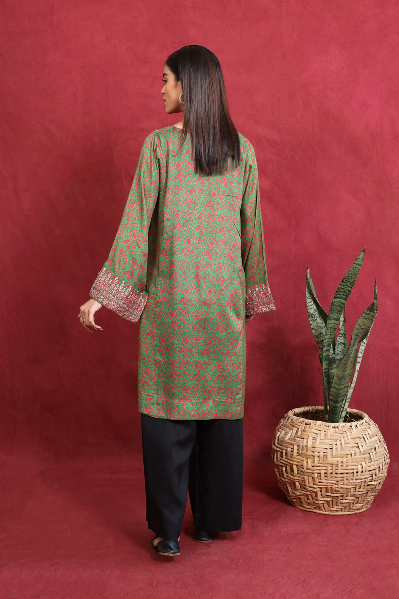 Ethnic Geo Green Kurta - Image 5