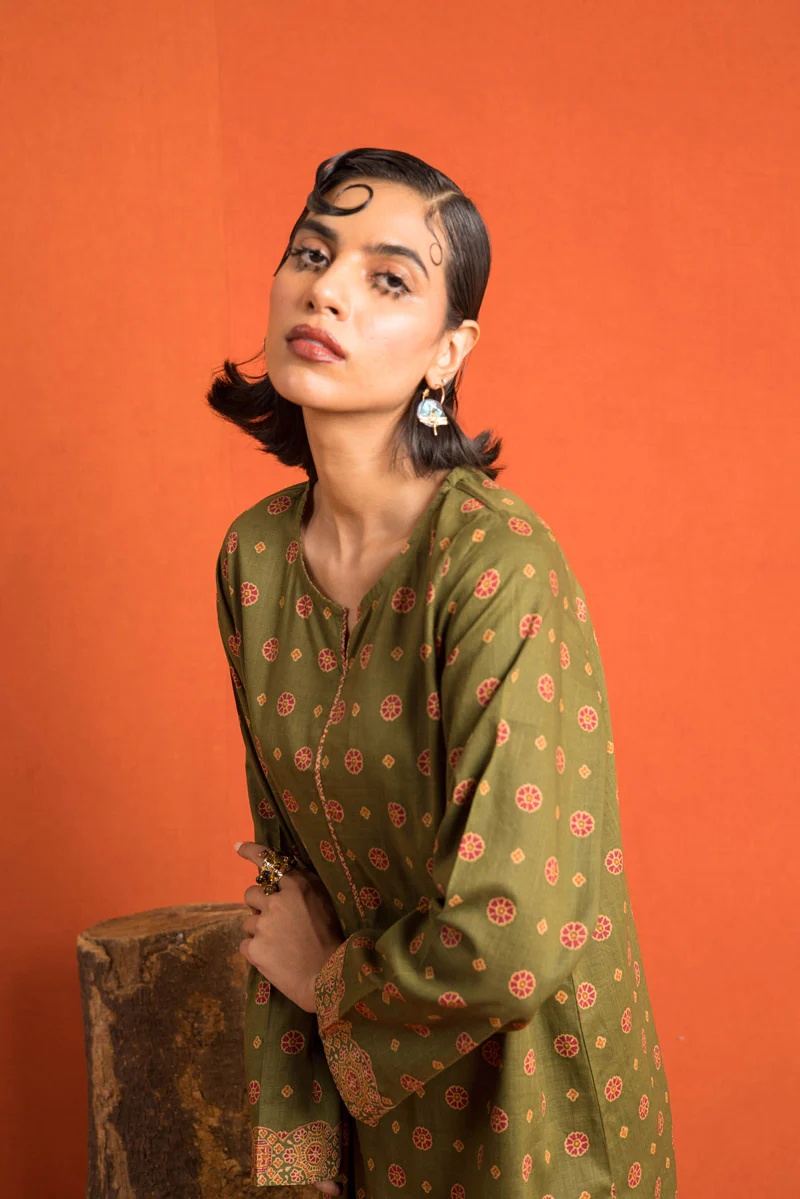 Ajrak Print Blocked 2 Piece - Image 6