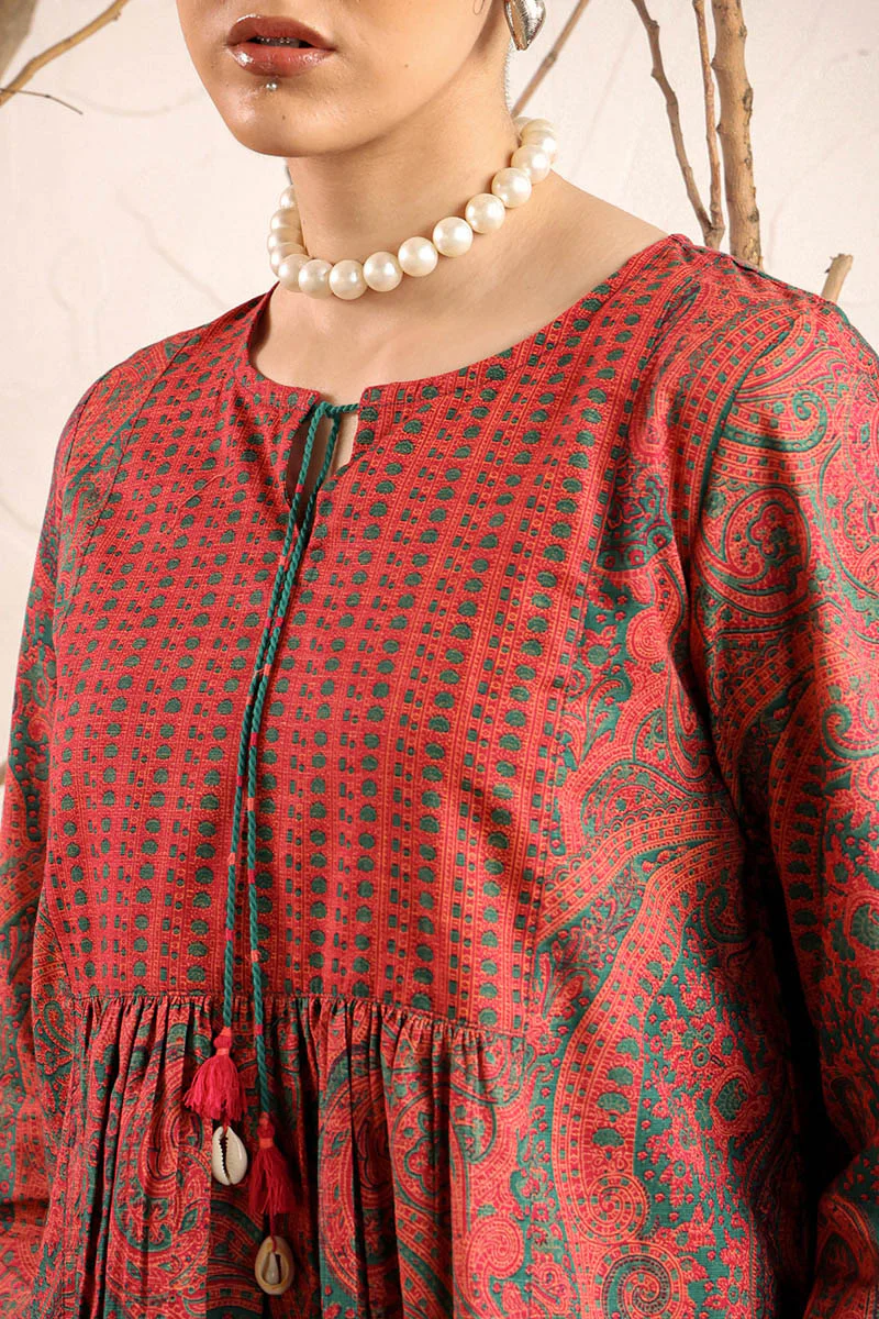 Print Blocked Boho Paisley Top - Image 2