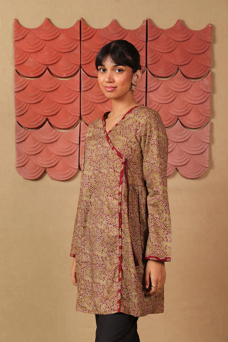 Bagru Assymetric Shirt - Image 5