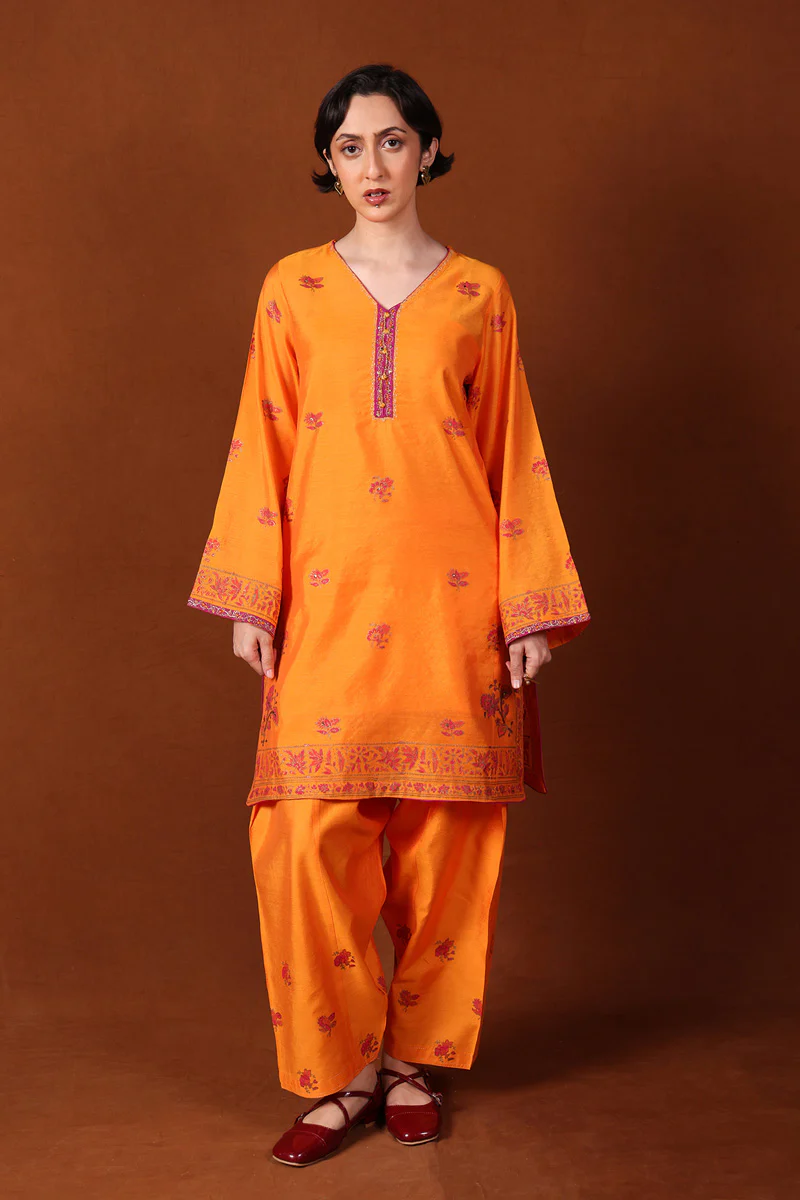 Embroidered Gota Kalamkari 2 Piece Set