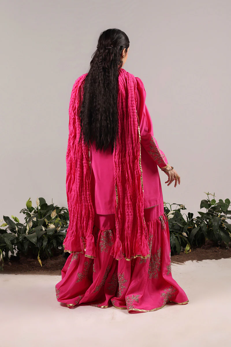 Nawabi Gota 3 Piece Gharara Suit - Image 4
