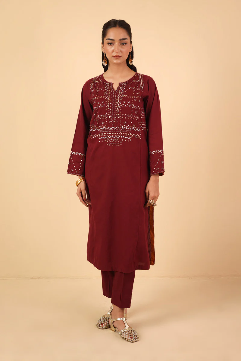 Panelled Night Folks Kurta 2 Piece - Image 4