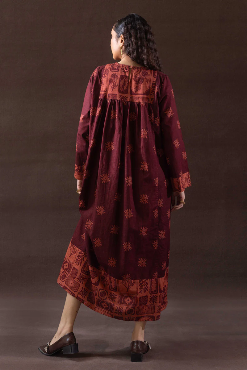 Linocut Cascade Dress - Image 3