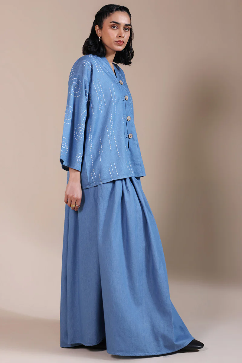 Sashiko Pattern Skirt Set - Image 5