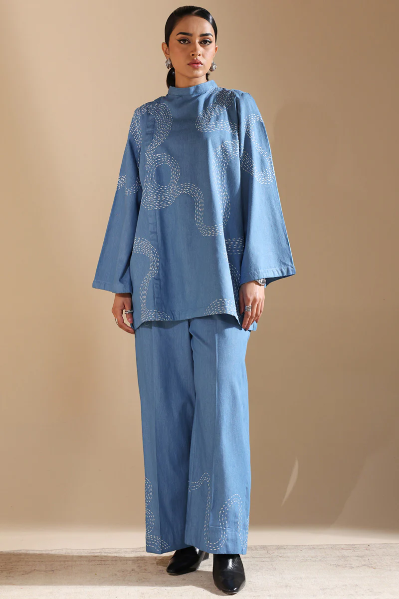 Embroidered Sashiko Co-Ord Set - Image 2
