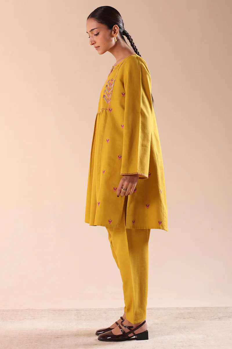 Embroidered Damask Flared Set - Image 4
